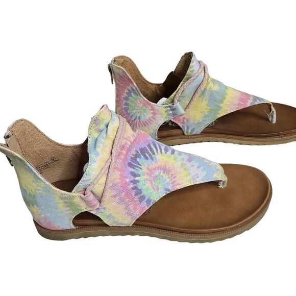 NEW Very G Dusk Tie Dye Pastel Zip Sandals Size 9 - Picture 9 of 11